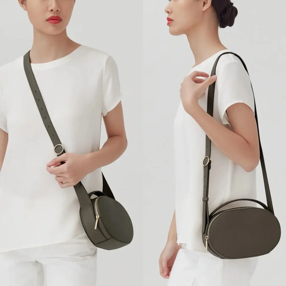 Like New CUYANA Top Handle Crossbody Bag in Dark Olive Pebbled Leather